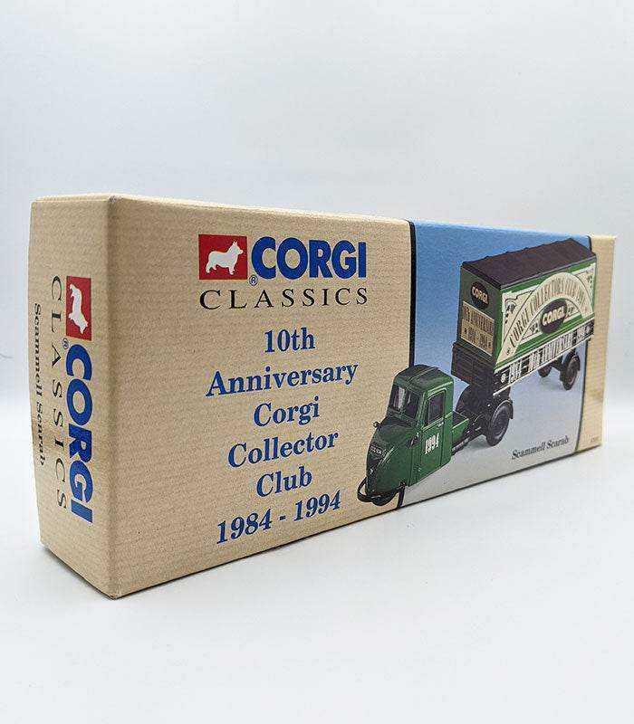 Corgi 10th Anniversary Collector Club Scammell Scarab die-cast model in packaging with certificate.