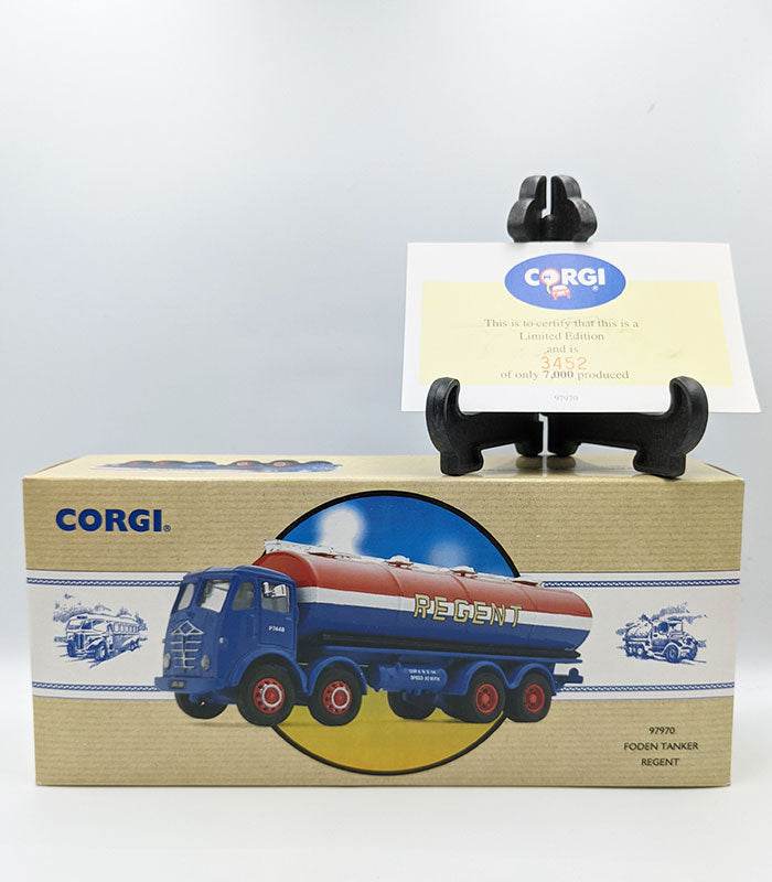 Corgi Foden Tanker Regent die-cast model with box and certificate.