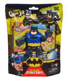 Heroes of Goo Jit Zu Stealth Armor Batman in packaging, stretchy and gooey superhero toy suitable for ages 4 and up.