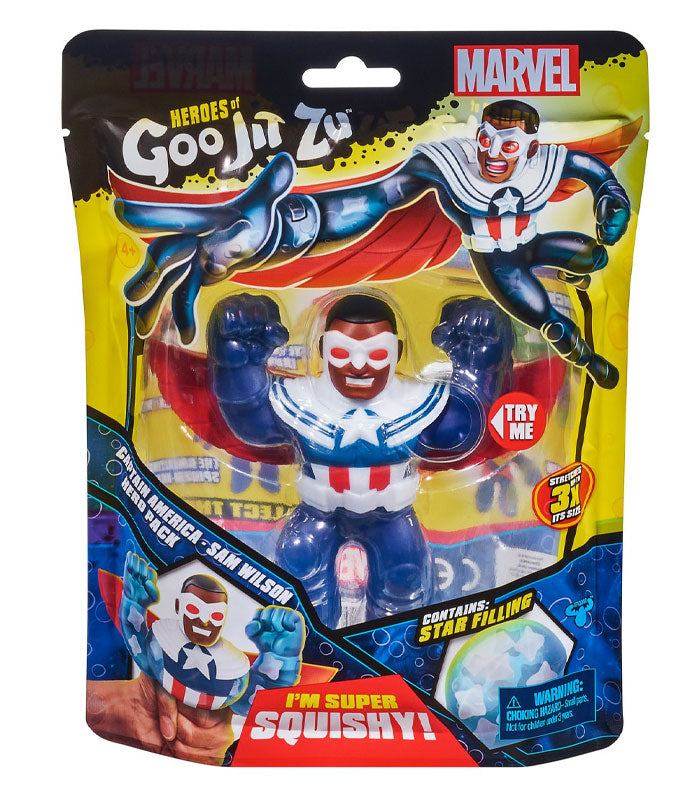 Goo Jit Zu Captain America Sam Wilson action figure in packaging.