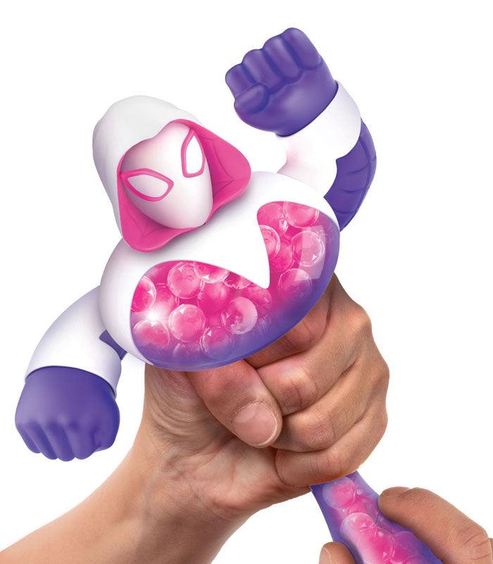 Goo Jit Zu - Ghost Spider toy being stretched, featuring gooey texture and water beads.