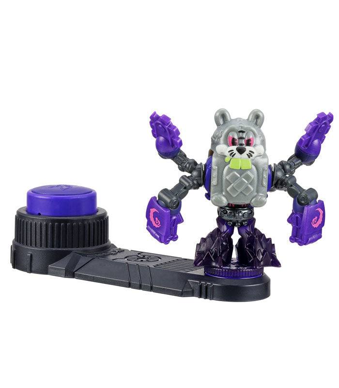 Akedo Power Storm Battle Giants Bucktooth figure with vibrant purple accents, ready for action.
