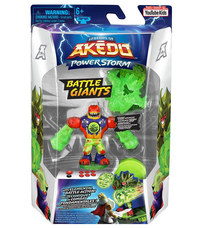 Akedo Power Storm Battle Giants Tremor Fist Tailwhip action figure in packaging.