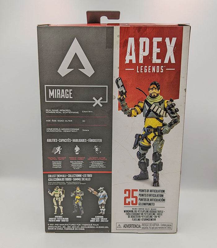 Apex Legends 6" Action Figure - Mirage back of box