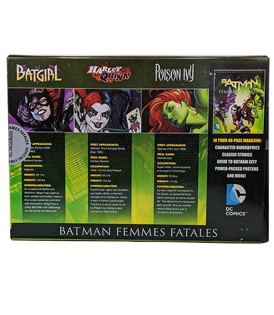 Batman Femmes Fatales Eaglemoss Masterpiece Collection box featuring Bat Girl, Harley Quinn, and Poison Ivy.