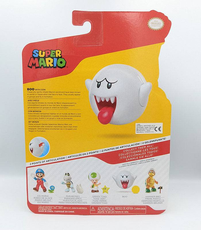 Super Mario Boo 4 Inch Figure packaging with description and features.
