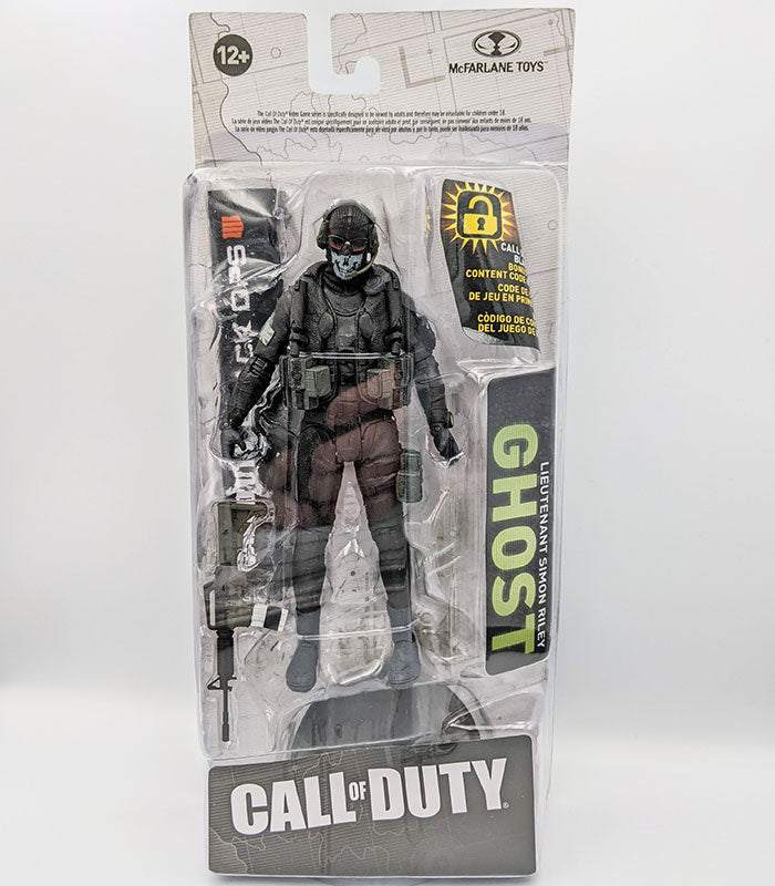 Call of Duty Ghost action figure in window box packaging with accessories and articulation.