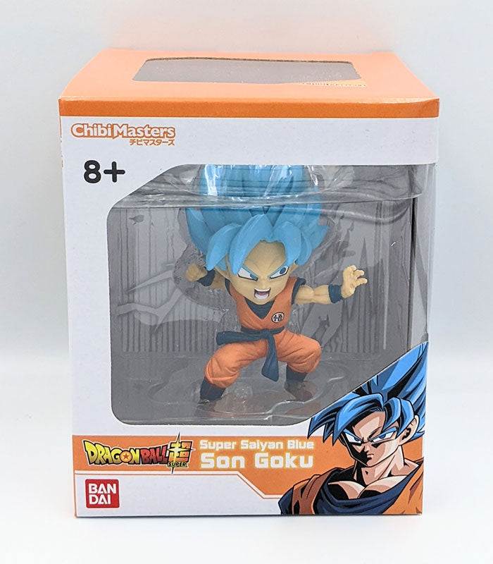 Chibi Masters Dragon Ball Super Son Goku anime figure in display box.