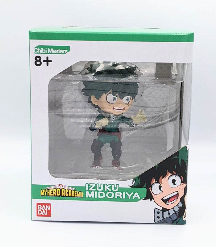 Chibi Masters My Hero Academia Izuku Midoriya figure in window box packaging.