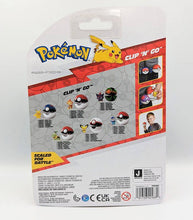 Load image into Gallery viewer, Back of packaging for Pokémon Clip &#39;N&#39; Go - Pikachu Great Ball set, showing various Poké Balls and featuring Pikachu.
