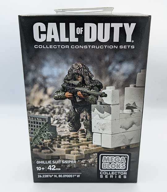 Call of Duty Ghillie Suit Sniper Mega Bloks Collector Set packaging.