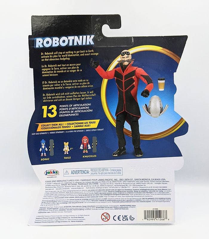 Sonic The Hedgehog 2 The Movie Dr Eggman 4 Inch Figure back of pack