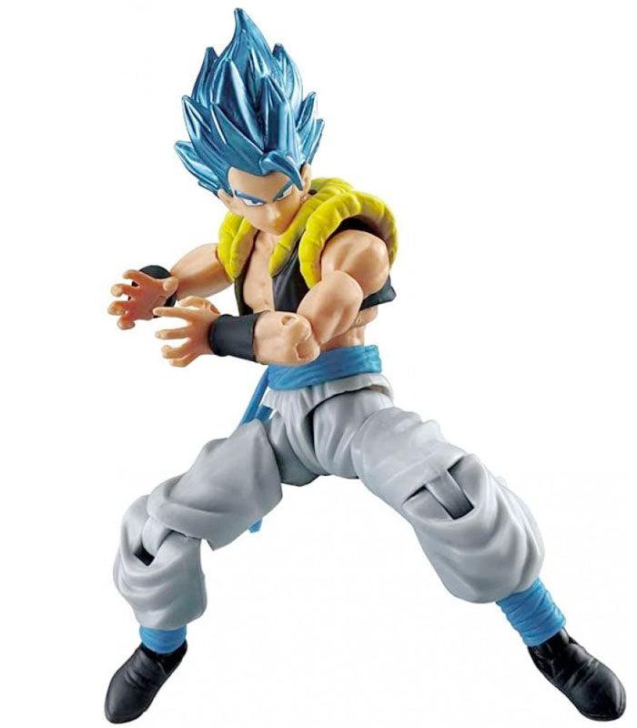 Dragon Ball Super - Super Saiyan God Super Saiyan Gogeta action figure with blue hair and multiple articulation points.