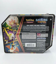 Load image into Gallery viewer, Pokémon TCG Shining Fates Tin - Eldegoss V packaging with colorful Pokémon illustrations and product details.

