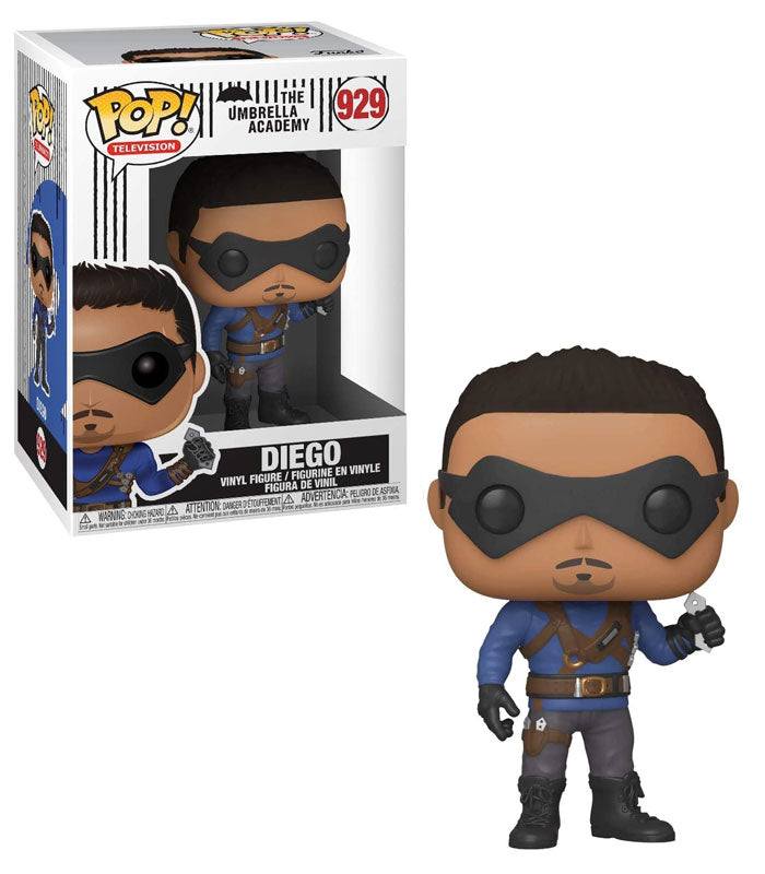 Umbrella Academy Diego POP! Vinyl figure in windowed display box.