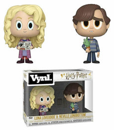 Harry Potter Luna Lovegood & Neville Longbottom Funko Vinyl figures in display box.