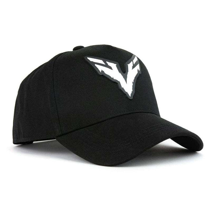 Black snapback hat featuring the embroidered Wolves logo from Ghost Recon, with adjustable closure.