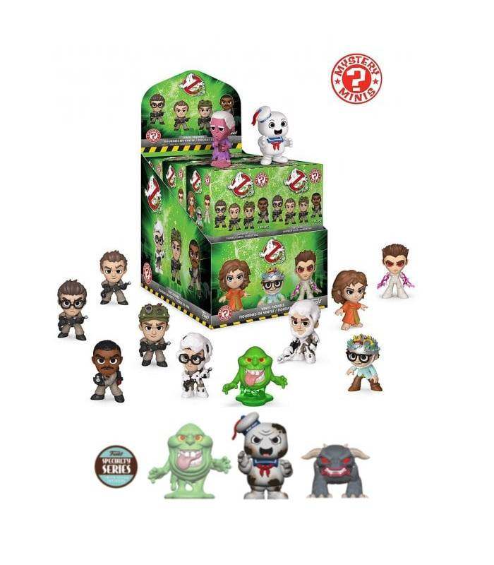 Funko Ghostbusters Vinyl Mini Mystery Box featuring assorted collectible characters including Slimer and Egon Spengler.