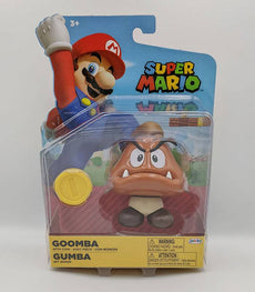 Super Mario Goomba 4 Inch Figure with Coin in Packaging