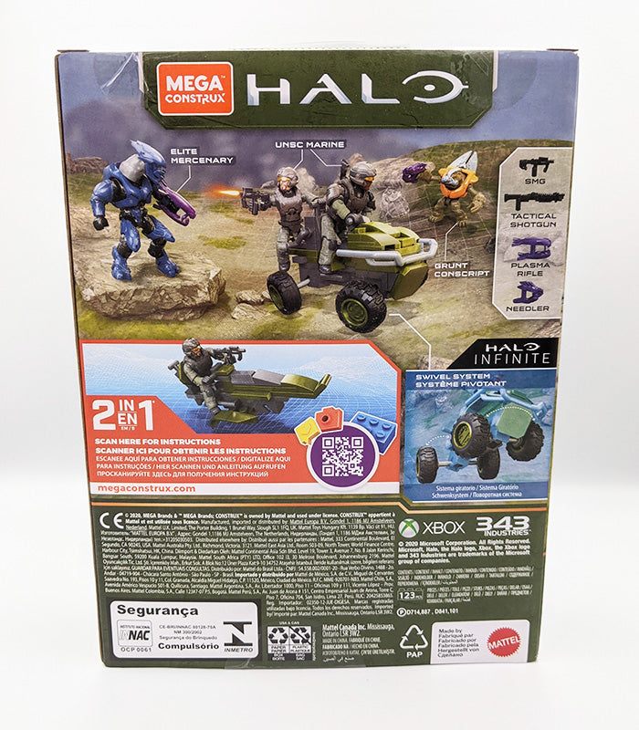 Halo Infinite Mega Construx Recon Getaway back of box