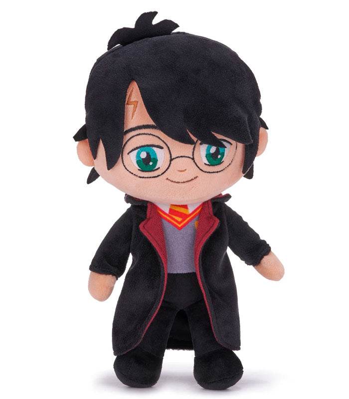 Harry Potter 11.5 inch plush toy in Gryffindor uniform with iconic scar and glasses.