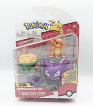 Load image into Gallery viewer, Pokemon Battle Figures featuring Appletun, Haunter, and Charmander in packaging.
