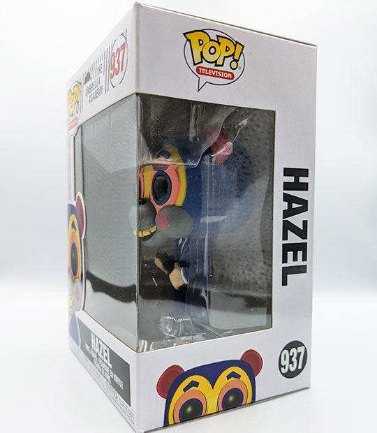 Umbrella Academy Hazel POP! Vinyl Figure in bear mask packaged in windowed box.