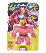 Load image into Gallery viewer, Heroes of Goo Jit Zu Glow Shifters Blazagon toy in packaging, featuring stretchable, squeezable, glow-in-the-dark dragon.
