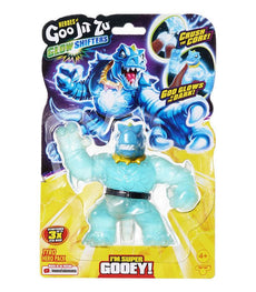 Goo Jit Zu Glow Shifters Tyro toy in packaging, glowing warrior figure, stretchy and squishy.
