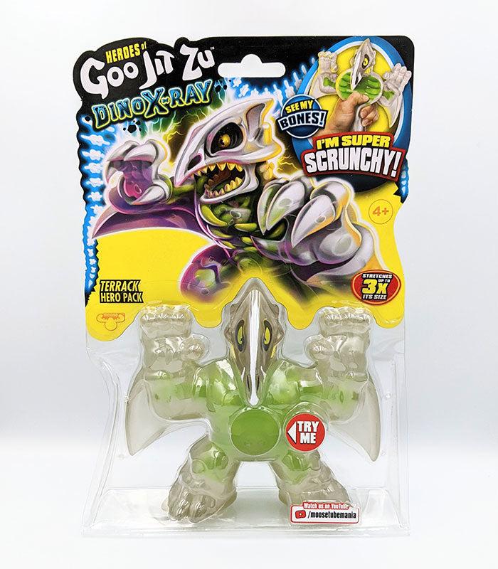 Heroes of Goo Jit Zu Dino X-Ray Terrack toy in packaging.