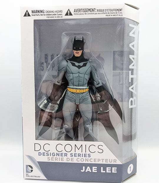 DC Comics JAE Lee Designer Series 1 Batman action figure in packaging, detailed design, 7 inches tall.