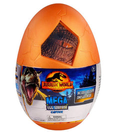 Jurassic World Captivz Dominion Mega Egg with dinosaur-themed surprises and backpack case.