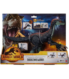 Jurassic World Dominion Sound Slashin' Therizinosaurus toy with sound effects and slashing claw action.