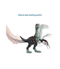 Load image into Gallery viewer, Jurassic World Dominion Sound Slashin&#39; Therizinosaurus side to side slashing action
