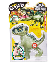 Goo Jit Zu Jurassic World Giganotosaurus toy - stretchy, gooey dinosaur for kids aged 4+.