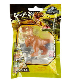 Goo Jit Zu Jurassic World Minis T-Rex toy in packaging, stretchy dinosaur.
