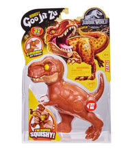 Load image into Gallery viewer, Goo Jit Zu Jurassic World T-Rex toy, stretchy dinosaur figure for kids 4+.
