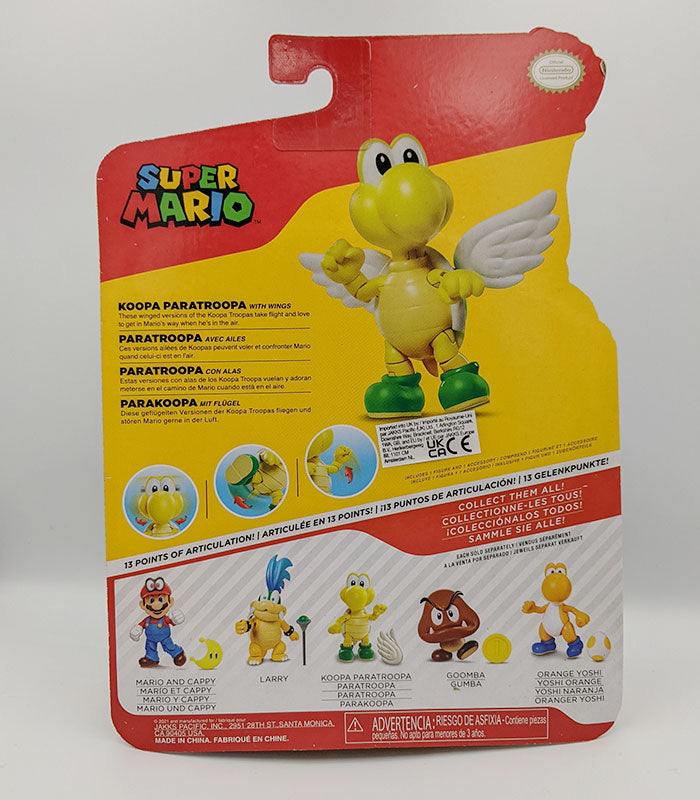 Super Mario Koopa Paratroopa 4 Inch Figure back of the pack