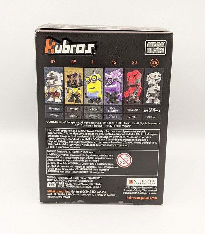 Kubros Mega Bloks - T-800 Terminator back of box