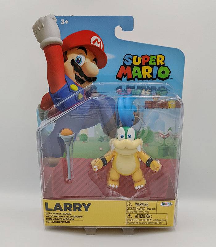 Super Mario Larry 4 Inch Figure with Magic Wand in packaging.