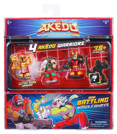 Akedo Ultimate Arcade Warrior Collectors Pack with Battlemax, Loco Grande, Mizuchi, and hidden figure.