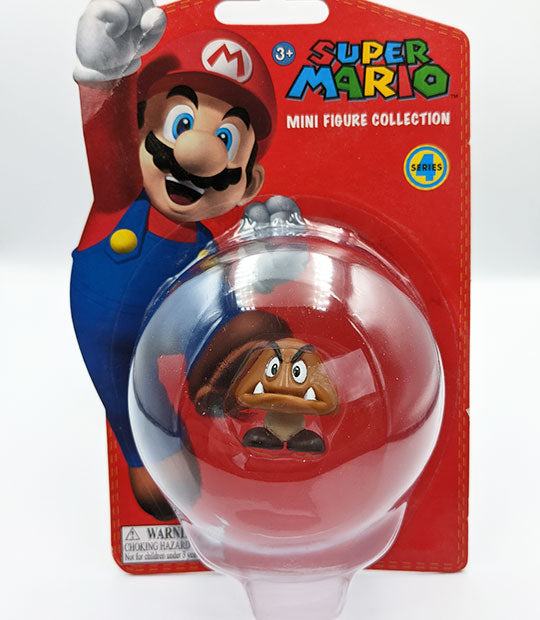 Super Mario 1 Inch Mini Figure - Goomba collectible in original packaging.