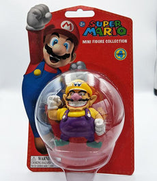 Super Mario 2.5 Inch Mini Figure - Wario in packaging, vibrant colors, perfect for collectors.