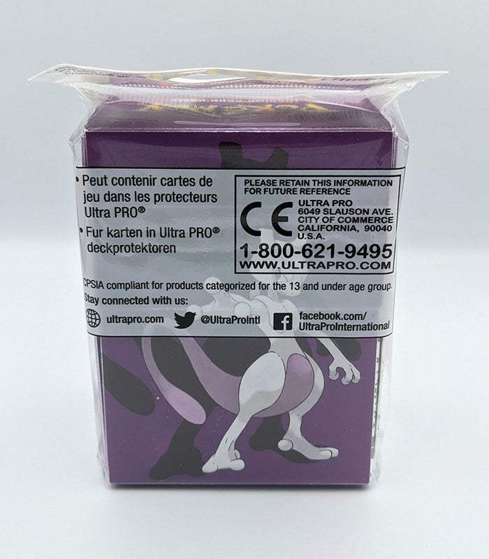 Pokémon Ultra Pro Mewtwo Deck Box back of box