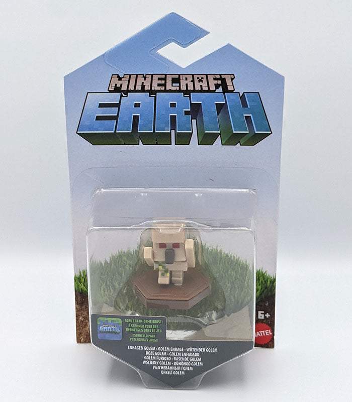 Minecraft Earth Enraged Golem mini figure collectible for ages 6 and up.