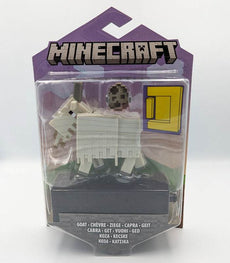 Minecraft Portal Action Figure - Goat in packaging with accessories, suitable for ages 3 and up.