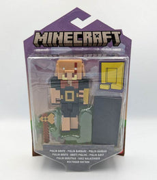 Minecraft Portal Action Figure Piglin Brute with accessories and movable parts in packaging.