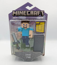 Minecraft Portal Action Figure - Steve in packaging with accessories.