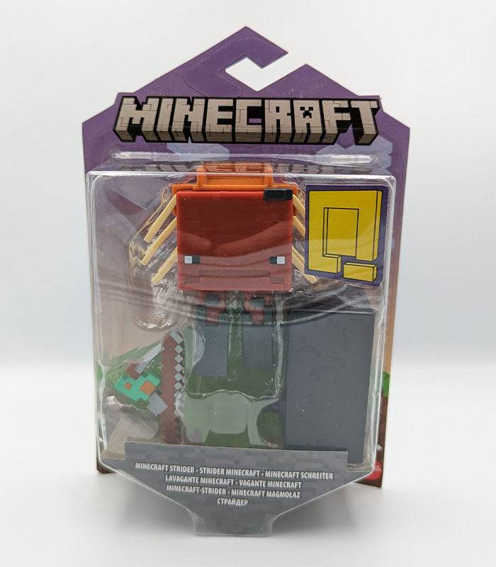 Minecraft Portal Action Figure - Strider in packaging with accessories and portal piece.