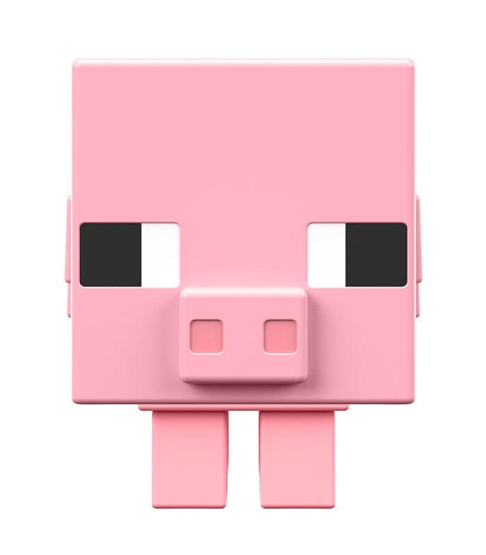 Minecraft Mob Heads Minis - Pig action figure with large head and movable parts.